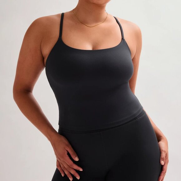 Girlfriend Collective Willa Strappy Tank Top in Black XS NWT - Picture 1 of 9